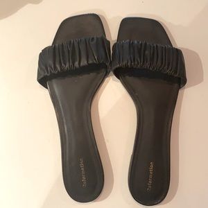 Reformation Marcella ruched flat sandals